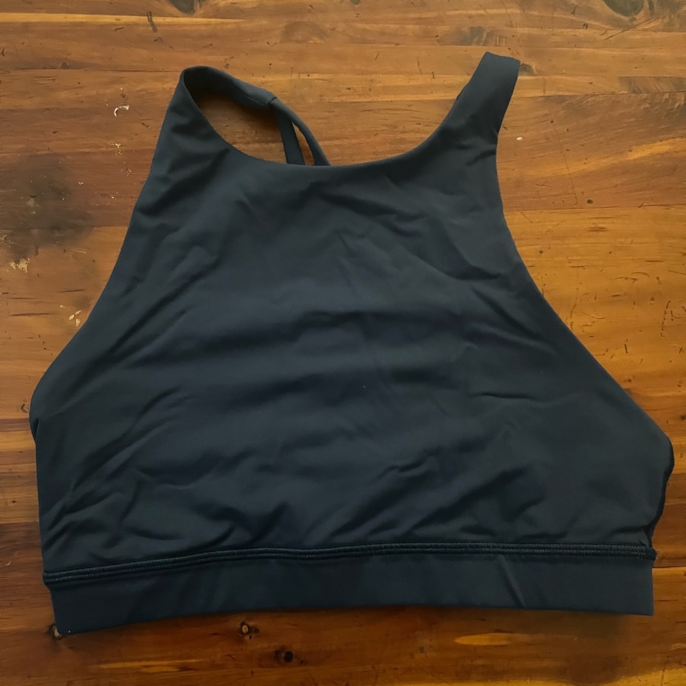 Navy blue lululemon high neck energy bra